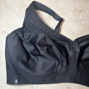 Glamorise 6281 Performance High Impact Sports Bra Black Size 48D EUC